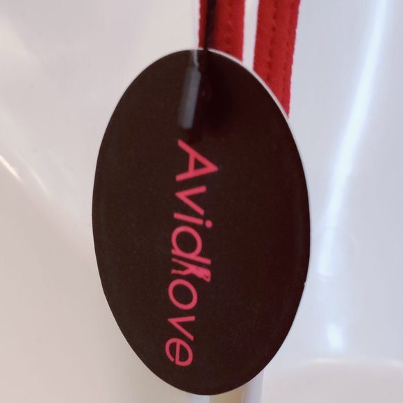 Avidlove Women's Lingerie Red Halter V Neck Lace Teddy - Picture 6 of 8